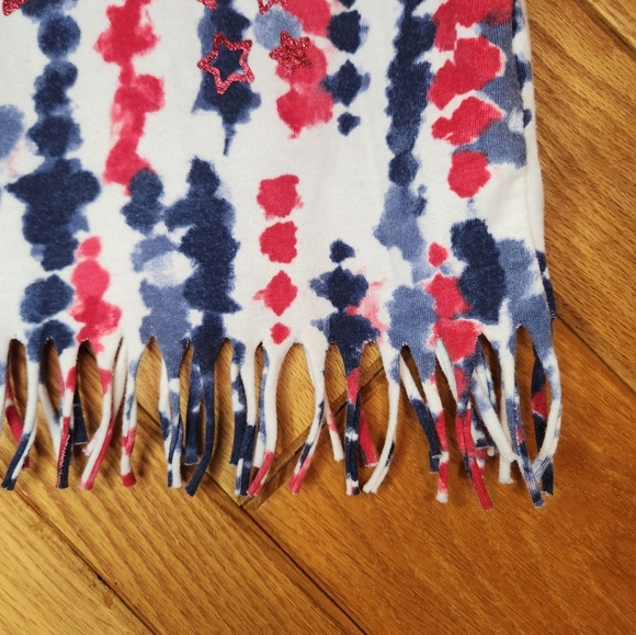 2 Fourth of July shirts 4t girl cat with glasses and tie dye tassle tank top - Picture 6 of 14